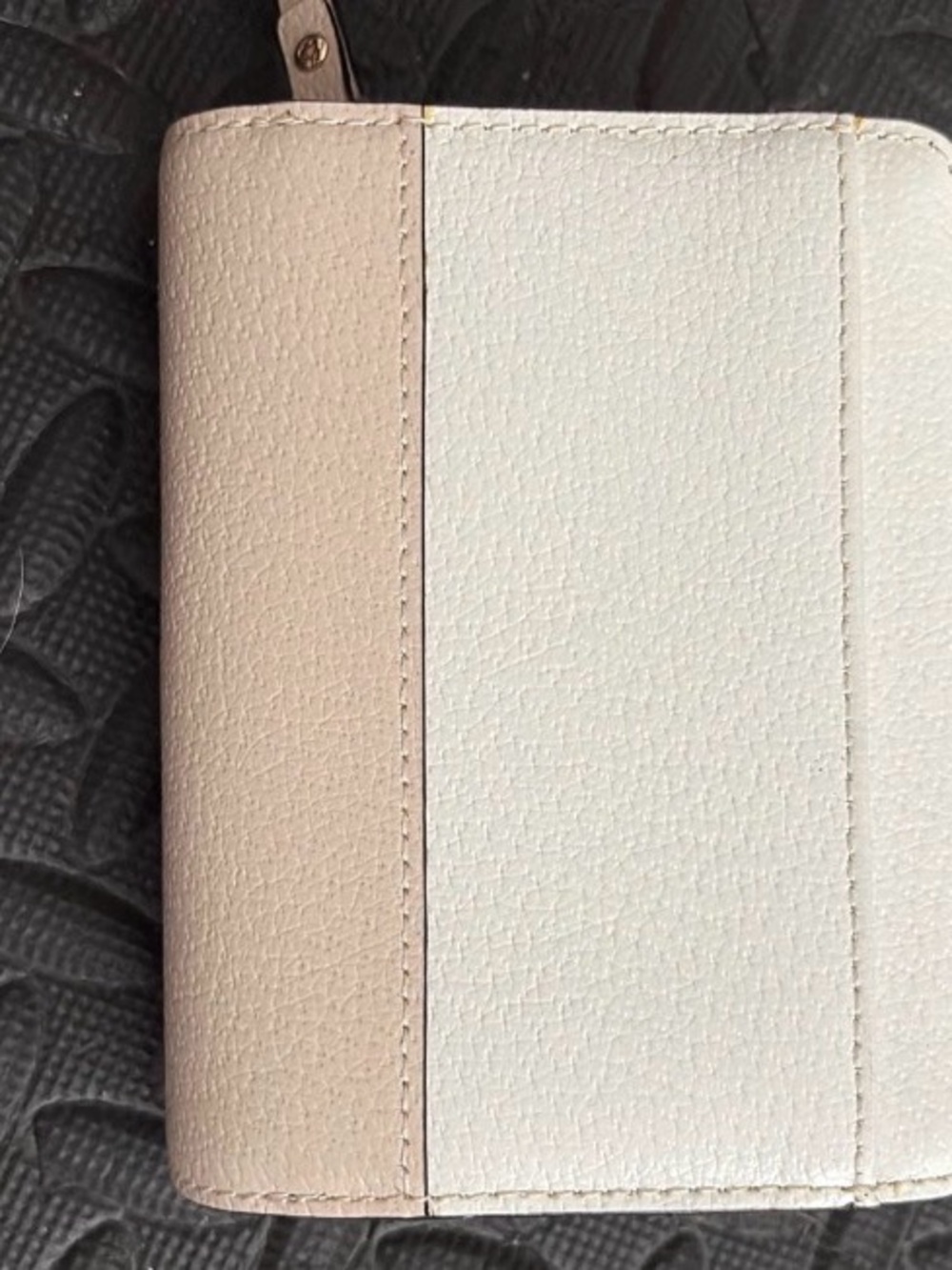 kate spade Cream and Beige Textured Leather Bifold Wallet with Gold Plaque - Picture 4 of 4